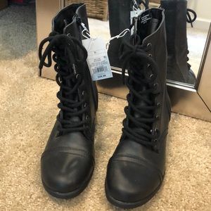 NWT Black Combat Boot